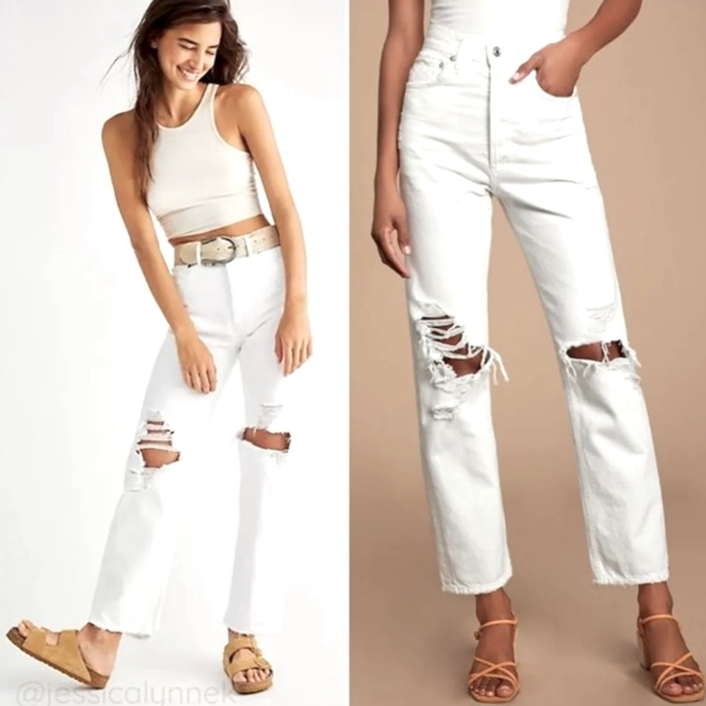 Agolde 90’s Loose Oversized Organic Cotton Jeans in Vanish White